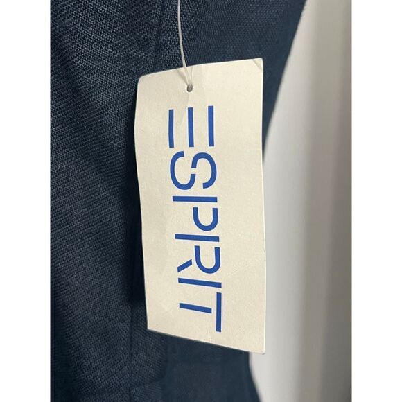 Esprit Dress sz 11 Vintage Linen Y2K Mini Dress Navy Size 11 - Picture 4 of 6